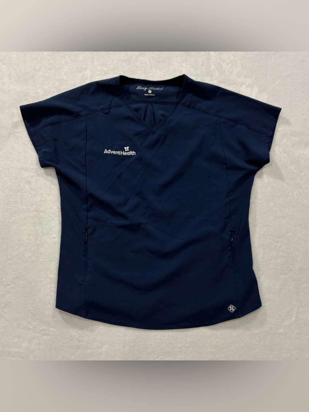 AdventHealth Navy Blue Scrub Top w/ Zippered Pockets Women’s Size M